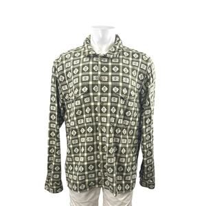 Corridor Mens Multicolor Argyle Geometric Knit Long Sleeve Button Down Shirt XXL